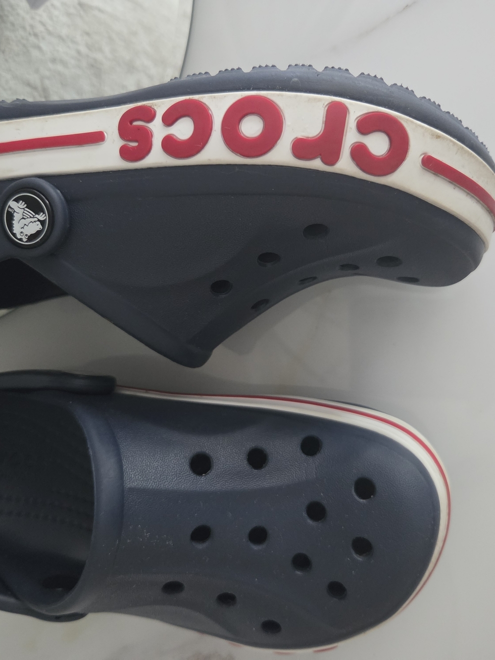 CROCS Kids Navy with Red & White Trim Classic Clog